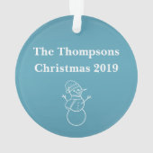 Winter Wonderland Kerstmis Acrylic Ornament Blue (achterkant)