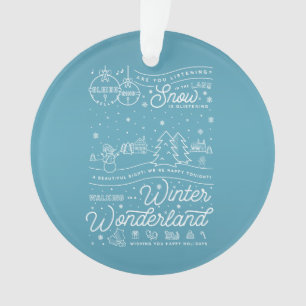 Winter Wonderland Kerstmis Acrylic Ornament Blue