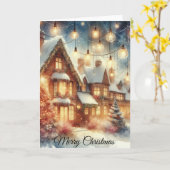 Winter Wonderland Kerstmis Kaart (Gele Bloem)