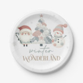 Winter Wonderland Kerstmis Papieren Bordje (Voorkant)
