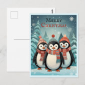 Winter Wonderland Kerstmis Pinguïns Groeten Briefkaart (Voorkant / Achterkant)