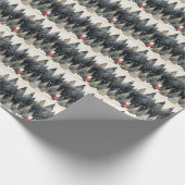 Winter Wonderland Kerstmis Sneeuwige Bomen Cadeaupapier (Hoek)