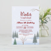 Winter Wonderland Kerstmis Verjaardagsfeestje Kaart (Staand voorkant)
