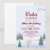 Winter Wonderland Kerstmis Verjaardagsfeestje Kaart (Voorkant / Achterkant)