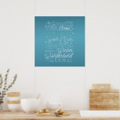 Winter Wonderland kerstPoster 24x24 / blauw Poster (Keuken)
