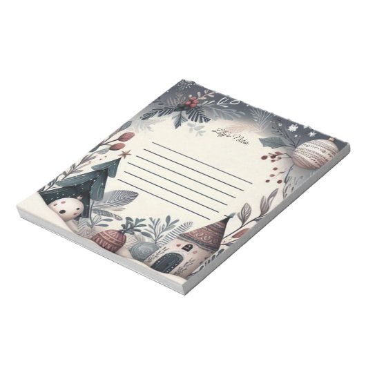 Winter Wonderland Kerstscène Notitieblok (Linkerzijde)