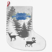 Winter Wonderland kerststallen - blauw Grote Kerstsok (Voorkant)