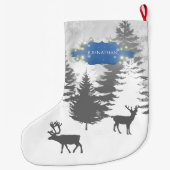 Winter Wonderland kerststallen - blauw Grote Kerstsok (Achterkant)