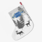 Winter Wonderland kerststallen - blauw Grote Kerstsok (Achterkant (Hangend))