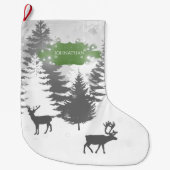 Winter Wonderland kerststallen - groen Grote Kerstsok (Voorkant)