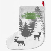 Winter Wonderland kerststallen - groen Grote Kerstsok (Achterkant)