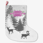 Winter Wonderland kerststallen - Magenta Grote Kerstsok (Voorkant)