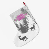 Winter Wonderland kerststallen - Magenta Grote Kerstsok (Achterkant (Hangend))