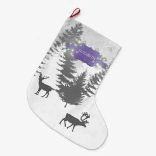 Winter Wonderland kerststallen - Paars Grote Kerstsok