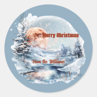 Winter Wonderland Kerststicker Ronde Sticker