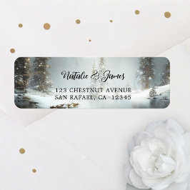 Winter Wonderland - kerstterugzendlabel Etiket