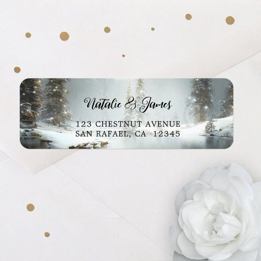 Winter Wonderland - kerstterugzendlabel Etiket