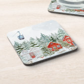 Winter wonderland kerstverhaal bier onderzetter (Linkerzijde)