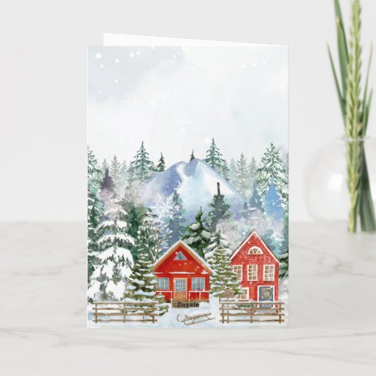 Winter wonderland kerstverhaal feestdagen kaart (Achterkant)
