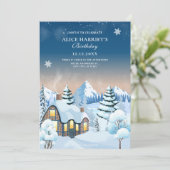Winter wonderland kerstverjaardag kaart (Staand voorkant)