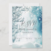 Winter Wonderland, Kerstverlichting RSVP Kaart (Voorkant)