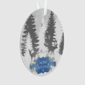 Winter Wonderland kerstversiering - blauw Ornament (voorkant)