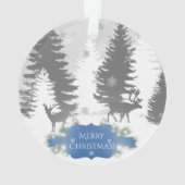 Winter Wonderland kerstversiering - blauw Ornament (achterkant)
