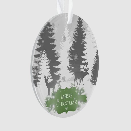 Winter Wonderland kerstversiering - groen Ornament (voorkant)