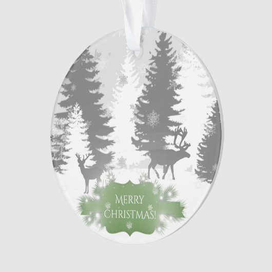 Winter Wonderland kerstversiering - groen Ornament (voorkant)