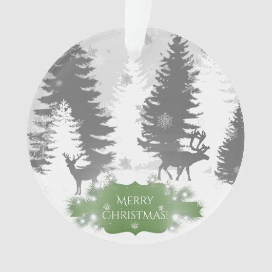 Winter Wonderland kerstversiering - groen Ornament (voorkant)