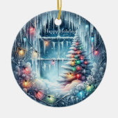 Winter Wonderland kerstversiering Keramisch Ornament (Voorkant)