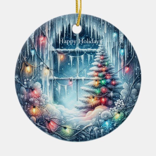 Winter Wonderland kerstversiering Keramisch Ornament (Voorkant)