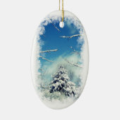 Winter Wonderland kerstversiering Keramisch Ornament (Rechts)