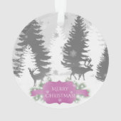 Winter Wonderland kerstversiering - Magenta Ornament (achterkant)