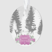Winter Wonderland kerstversiering - Magenta Ornament (voorkant)