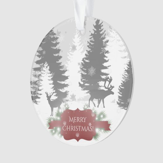 Winter Wonderland kerstversiering - rood Ornament (voorkant)