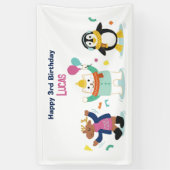 Winter Wonderland Kids Verjaardagsfeestbanner Spandoek (Verticaal)