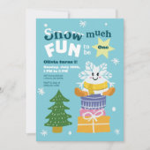 Winter Wonderland Kinder 1e Verjaardagsfeestje Inv Kaart (Voorkant)