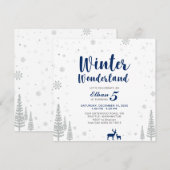 Winter Wonderland - Kinderdagenuitnodiging - Jonge Kaart (Voorkant / Achterkant)