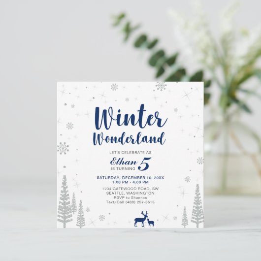Winter Wonderland - Kinderdagenuitnodiging - Jonge Kaart