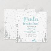 Winter Wonderland - Kinderdagenuitnodiging - Jonge Kaart (Voorkant / Achterkant)