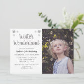 Winter Wonderland Kinderen Birthday Kaart (Staand voorkant)