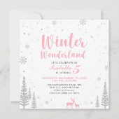 Winter Wonderland Kinderen Birthday Uitnodiging -  (Voorkant)