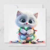 Winter Wonderland Kitten Feestdagenkaart (Voorkant)