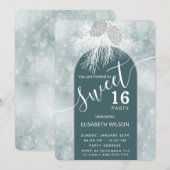 Winter wonderland koel zoet 16party kaart (Voorkant / Achterkant)