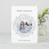 Winter Wonderland Krans Plat Vakantiefoto Kaart (Staand voorkant)