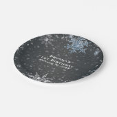Winter Wonderland Krijt Blauw Grijs Custom Party Papieren Bordje (Gekanteld)