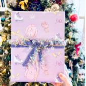 Winter Wonderland kunstschaatser Ice Schaats Paars Inpakpapier Vel