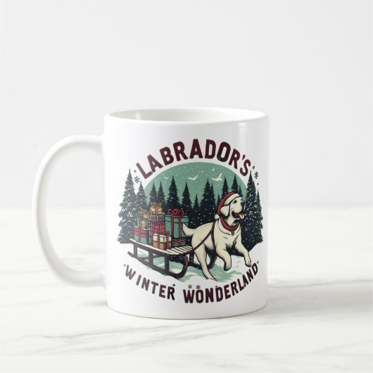 Winter Wonderland  Labrador Hondenkerst Koffiemok (Links)