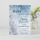 Winter Wonderland Landschap Baby shower Kaart (Staand voorkant)